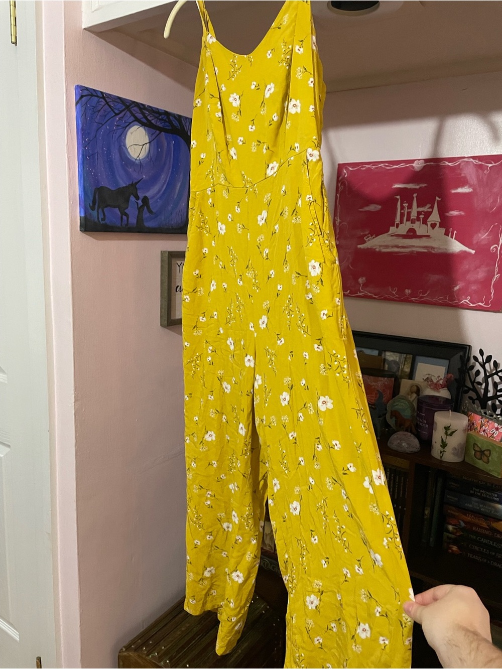 Yellow Floral Wide-Leg Jumpsuit